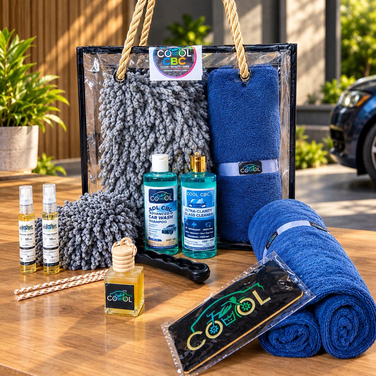 Ultra Premium Car Care Kit (Handy Duster, Hanging Frgrance Bottle, Paper Card, Ultrsoft Plush Microfibre Cloth, Wiper Liquid, Advanced Shampoo, Perfume Spray)
